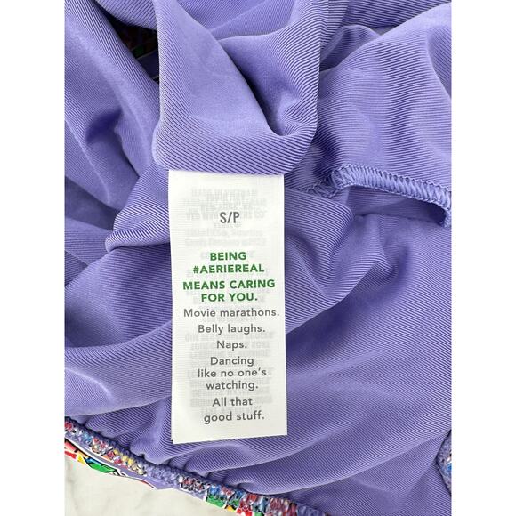 Aerie Swimwear One Piece Smarties Purple Small Petite NEW - Picture 6 of 7